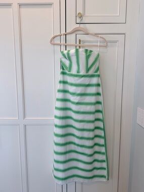 Anna Cate (TNUCK) NWT Green and White Striped Strapless Dress